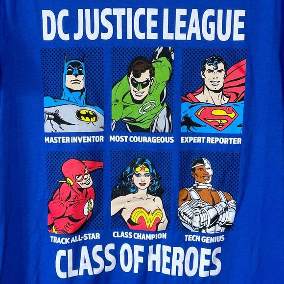 New Boy’s Blue DC Justice League Superhero‎ Graphic Tee XL - Picture 2 of 3